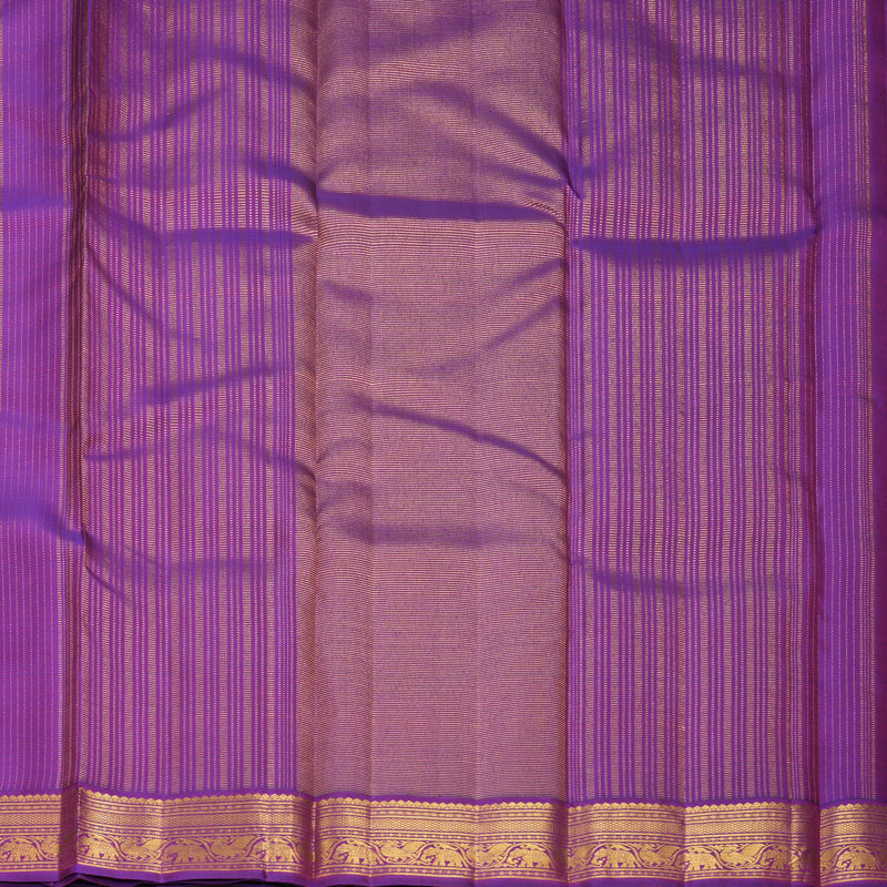 Hayagrivas Handloom Lemon Yellow Kanjivaram Silk Saree with Purple Border KBF968I2-11