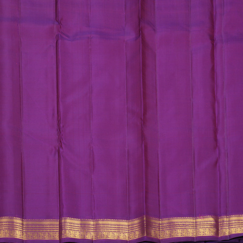 Hayagrivas Handloom Fluorescent Green Kanjivaram Silk Saree with Purple Border KBF968I2-5