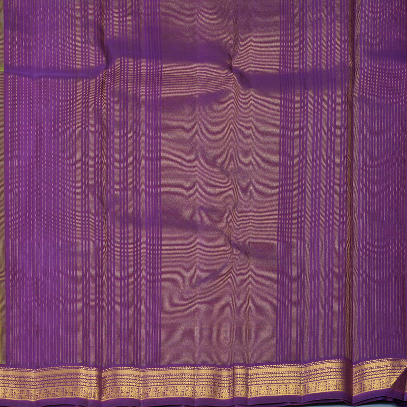 Hayagrivas Handloom Fluorescent Green Kanjivaram Silk Saree with Purple Border KBF968I2-5