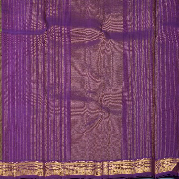 Hayagrivas Handloom Fluorescent Green Kanjivaram Silk Saree with Purple Border KBF968I2-5
