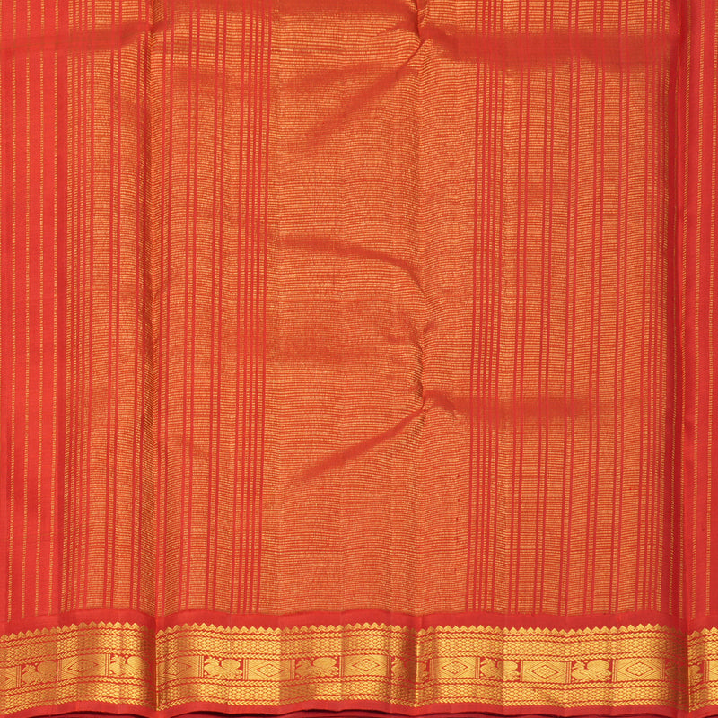 Hayagrivas Handloom Sea Green Kanjivaram Silk Saree with Red Border KBF968I2-6