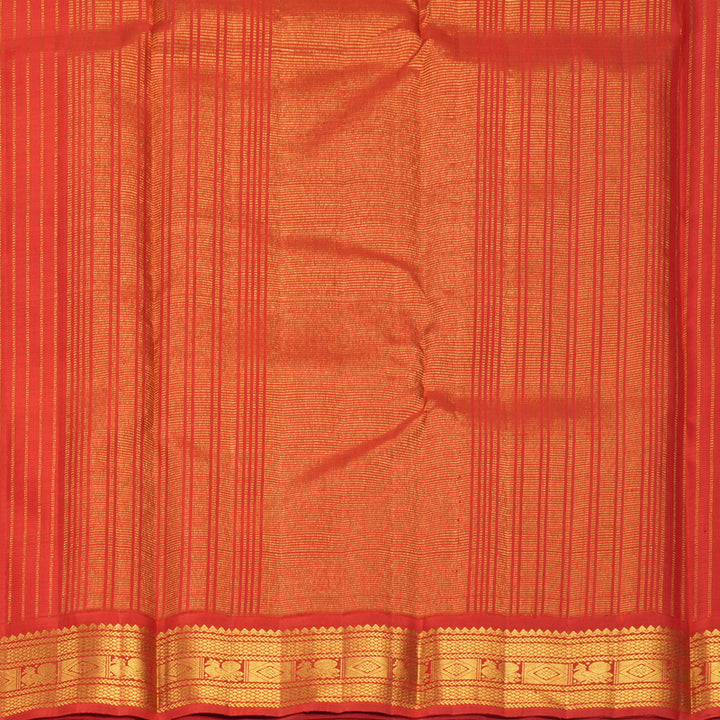 Hayagrivas Handloom Sea Green Kanjivaram Silk Saree with Red Border KBF968I2-6