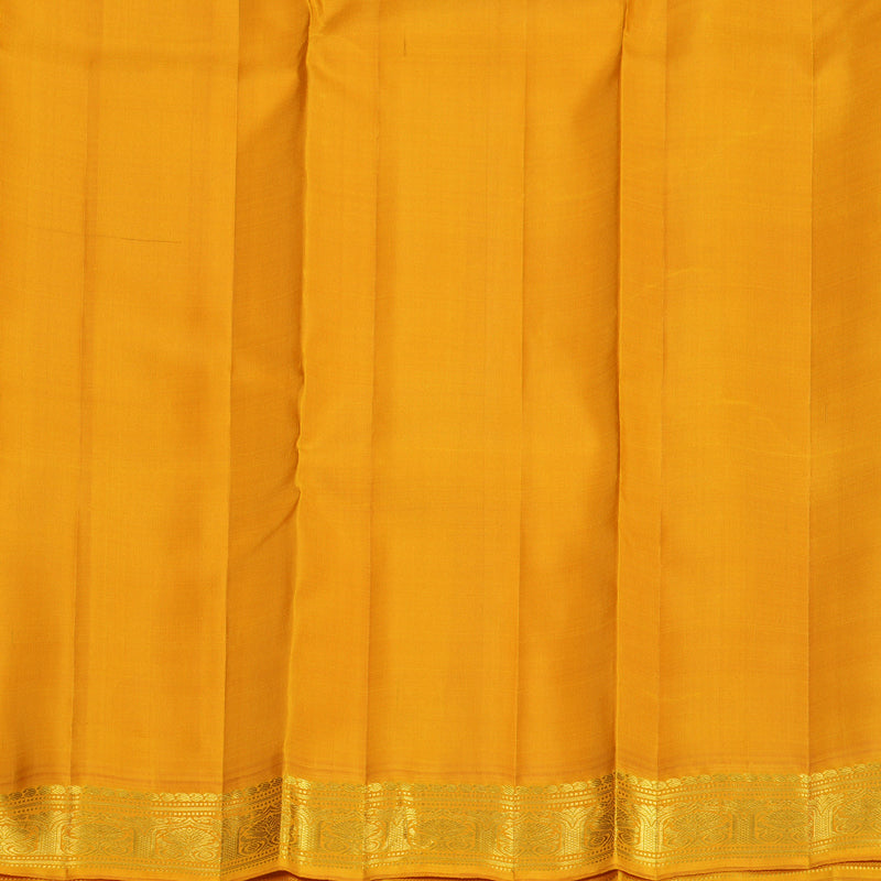 Hayagrivas Handloom Purple Kanjivaram Silk Saree with Mango Yellow Border KBF968I2-7