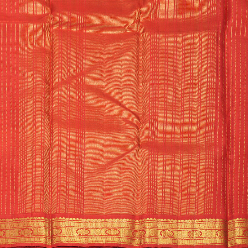 Hayagrivas Handloom Fluorescent Green Kanjivaram Silk Saree with Red Border KBF968I2-8