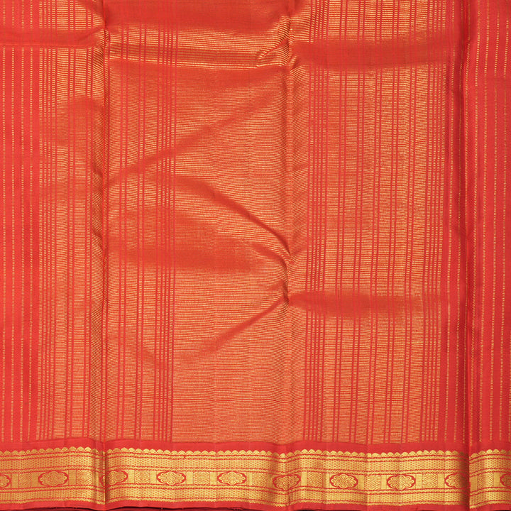 Hayagrivas Handloom Fluorescent Green Kanjivaram Silk Saree with Red Border KBF968I2-8