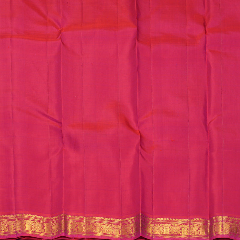 Hayagrivas Handloom Golden Mustard Kanjivaram Silk Saree with Pink Border KBF968I2-9