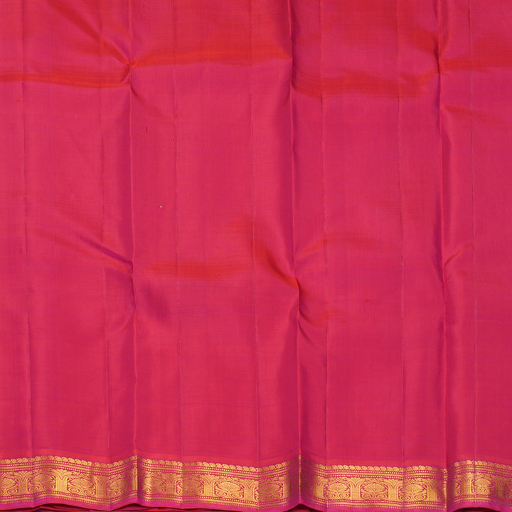 Hayagrivas Handloom Golden Mustard Kanjivaram Silk Saree with Pink Border KBF968I2-9