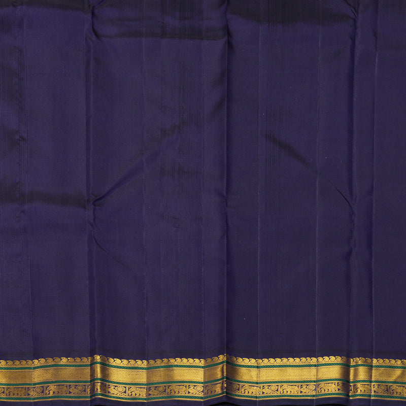 Hayagrivas Handloom Pastel Green Kanjivaram Silk Saree with Midnight Blue Border KBF968I4-2