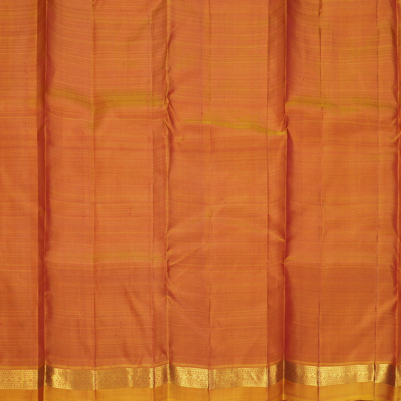 Hayagrivas Handloom Red Kanjivaram Silk Saree with Golden Orange Border KBF969I1-1