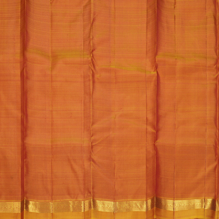 Hayagrivas Handloom Red Kanjivaram Silk Saree with Golden Orange Border KBF969I1-1