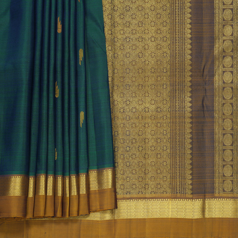 Hayagrivas Handloom Mayilkazhuthu Kanjivaram Silk Saree with Honey Mustard Border KBF969I1-2