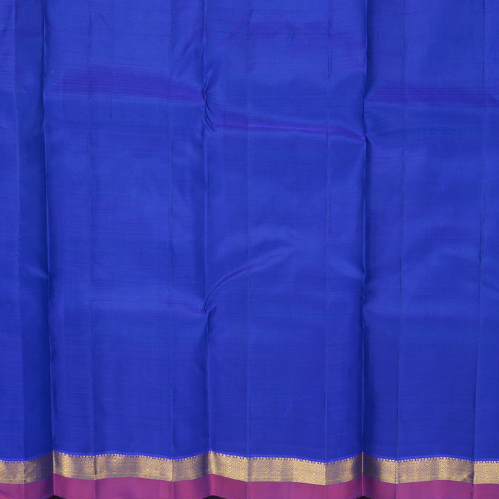 Hayagrivas Handloom Peacock Blue Kanjivaram Silk Saree with Purple Border KBF969I1-4