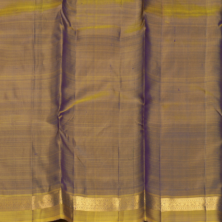 Hayagrivas Handloom Purple Kanjivaram Silk Saree with Honey Mustard Border KBF969I1-5