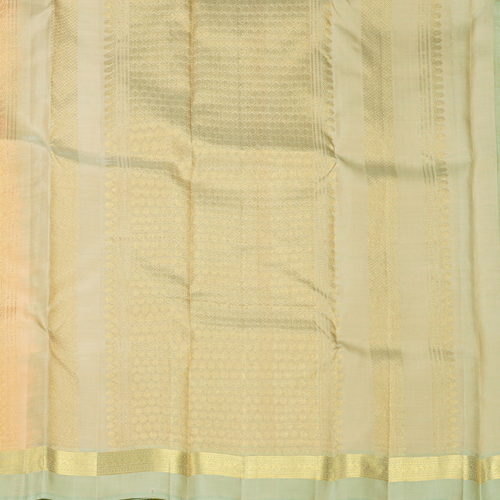 Hayagrivas Handloom Mild Peach Kanjivaram Silk Saree with Pastel Green Border KBF969I1-6