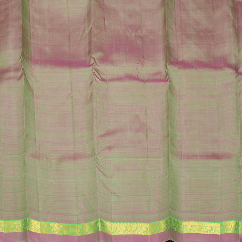 Hayagrivas Handloom Pista Green Kanjivaram Silk Saree with Dusky Magenta Border KBF969I1-7