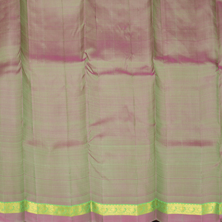 Hayagrivas Handloom Pista Green Kanjivaram Silk Saree with Dusky Magenta Border KBF969I1-7
