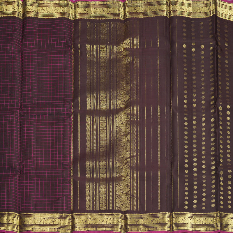 Hayagrivas Handloom Kanchana Brown Kanjivaram Silk Saree KBF969I10-1