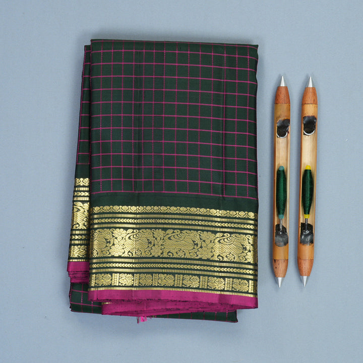 Hayagrivas Handloom Karum Pachai Kanjivaram Silk Saree KBF969I10-2