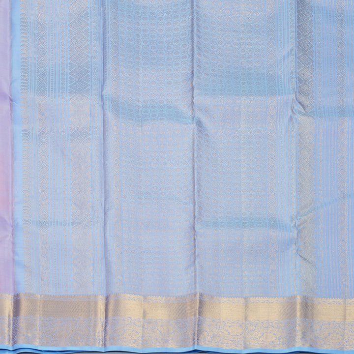 Hayagrivas Handloom Lilac Kanjivaram Silk Saree with Powder Blue Border KBF969I11-1