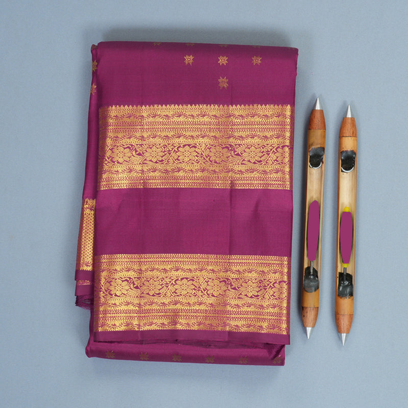 Hayagrivas Handloom Purple Kanjivaram Silk Saree KBF969I12-1