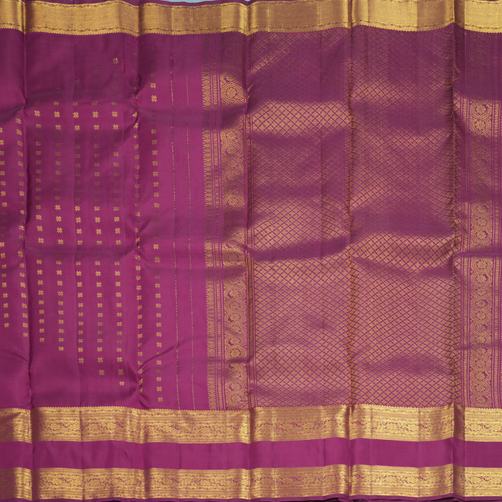 Hayagrivas Handloom Purple Kanjivaram Silk Saree KBF969I12-1