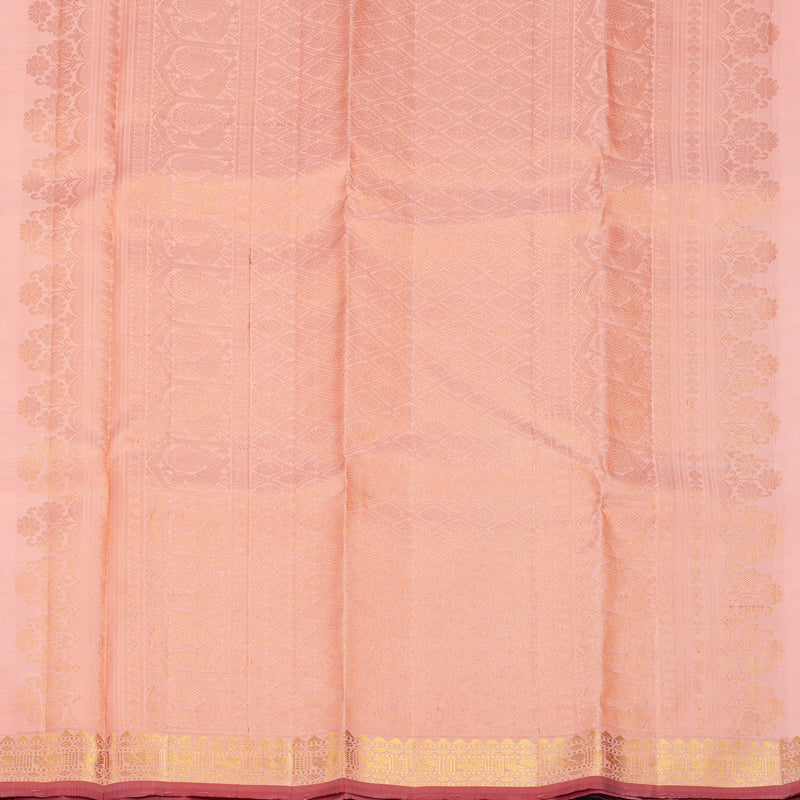 Hayagrivas Handloom Peach Orange Kanjivaram Silk Saree KBF969I3-1