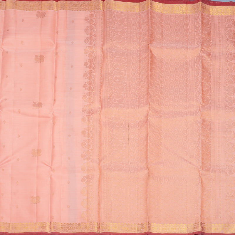Hayagrivas Handloom Peach Orange Kanjivaram Silk Saree KBF969I3-1