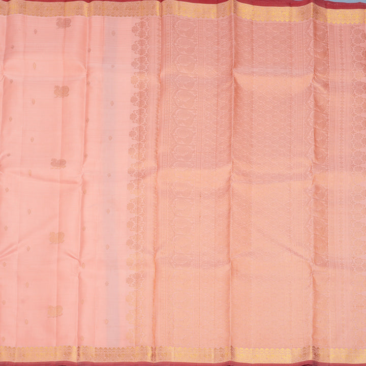 Hayagrivas Handloom Peach Orange Kanjivaram Silk Saree KBF969I3-1