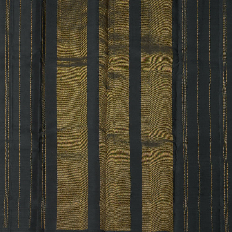 Hayagrivas Handloom Black &amp; White Checks Kanjivaram Silk Saree KBF969I3-4
