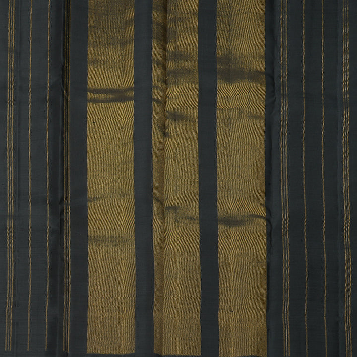 Hayagrivas Handloom Black &amp; White Checks Kanjivaram Silk Saree KBF969I3-4