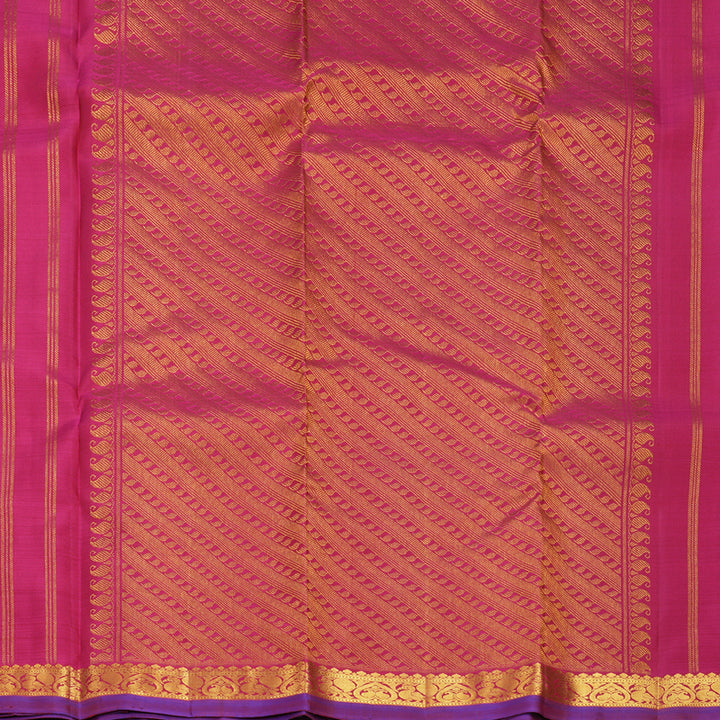 Hayagrivas Handloom Dark Pink Kanjivaram Silk Saree KBF969I3-7