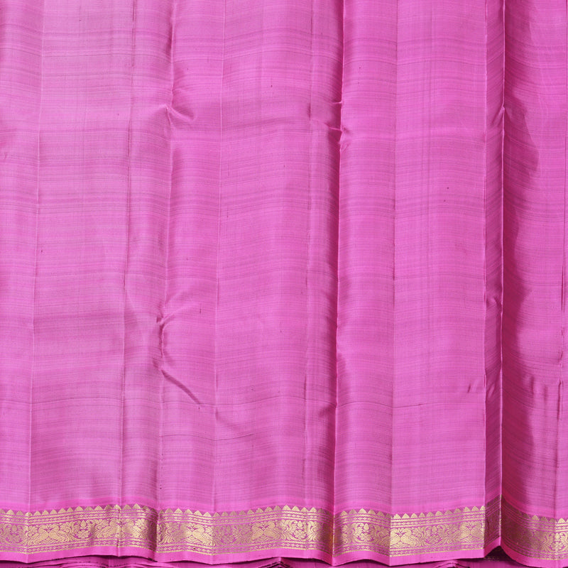Hayagrivas Handloom Bottle Green Kanjivaram Silk Saree with Pink Border KBF969I3-8