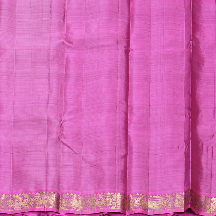 Hayagrivas Handloom Bottle Green Kanjivaram Silk Saree with Pink Border KBF969I3-8