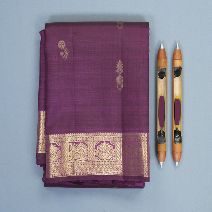 Hayagrivas Handloom Purple Kanjivaram Silk Saree KBF969I4-2