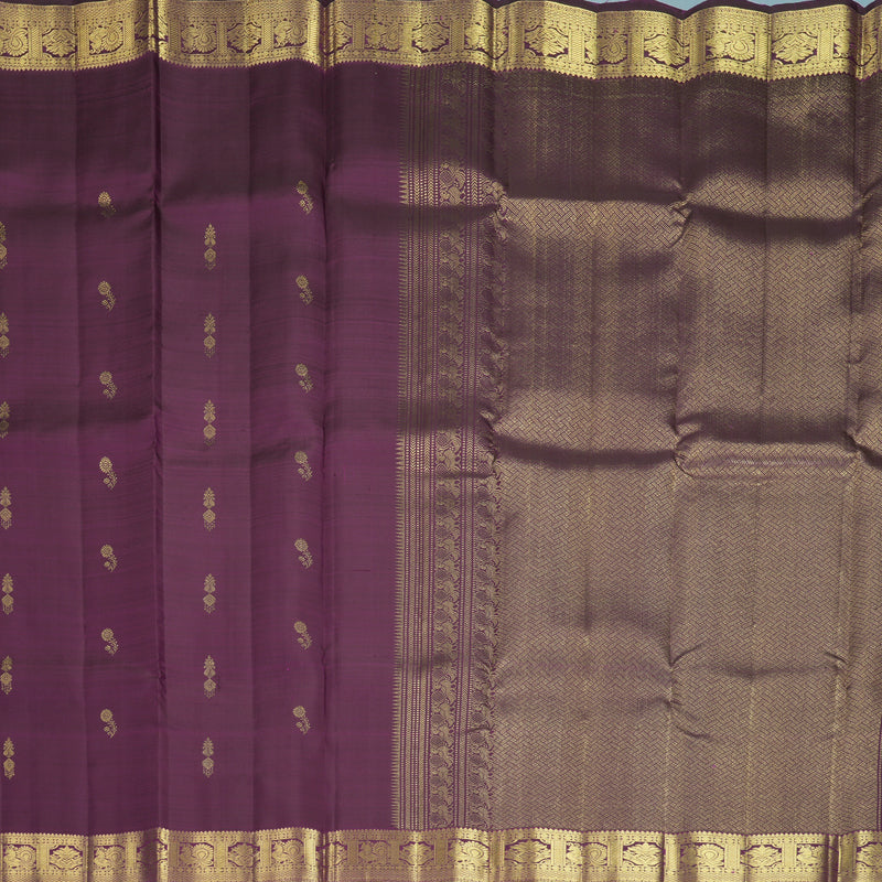 Hayagrivas Handloom Purple Kanjivaram Silk Saree KBF969I4-2