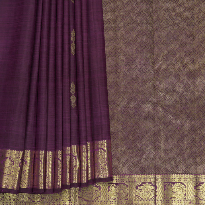 Hayagrivas Handloom Purple Kanjivaram Silk Saree KBF969I4-2