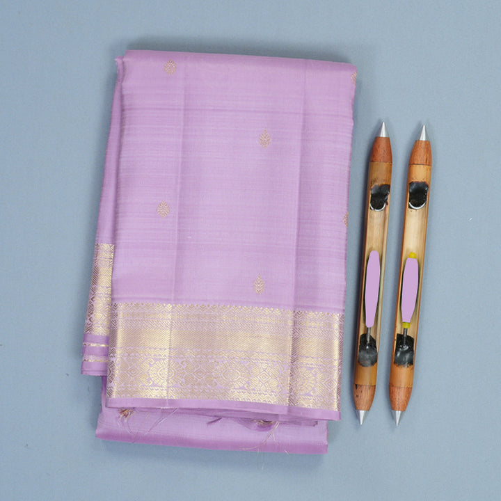 Hayagrivas Handloom Lilac Kanjivaram Silk Saree KBF969I4-3