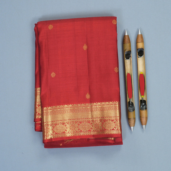 Hayagrivas Handloom Red Kanjivaram Silk Saree KBF969I4-5