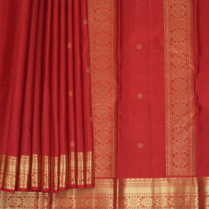 Hayagrivas Handloom Red Kanjivaram Silk Saree KBF969I4-5