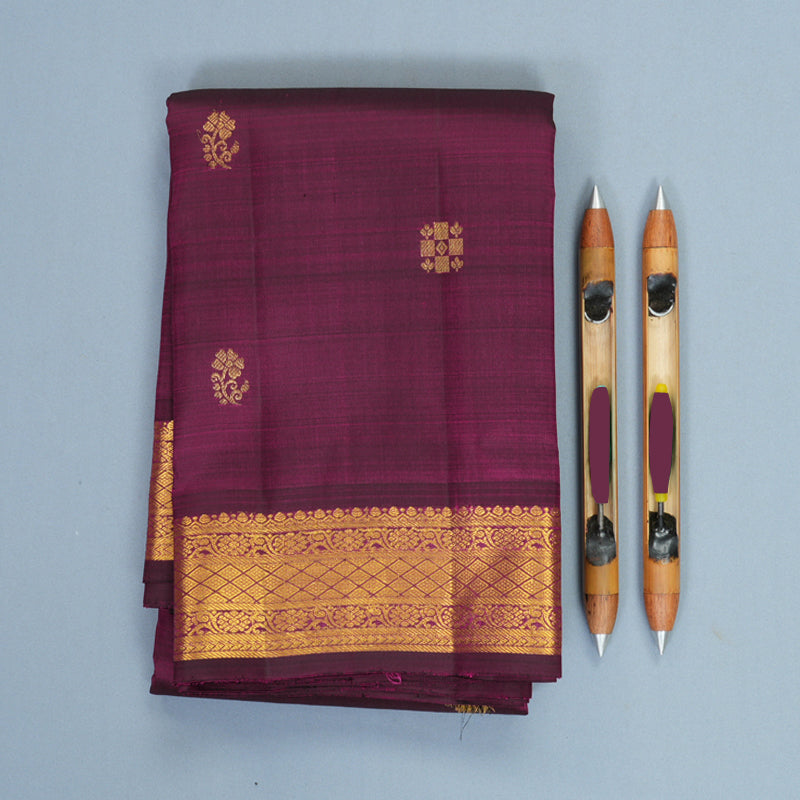 Hayagrivas Handloom Purple Kanjivaram Silk Saree KBF969I4-6