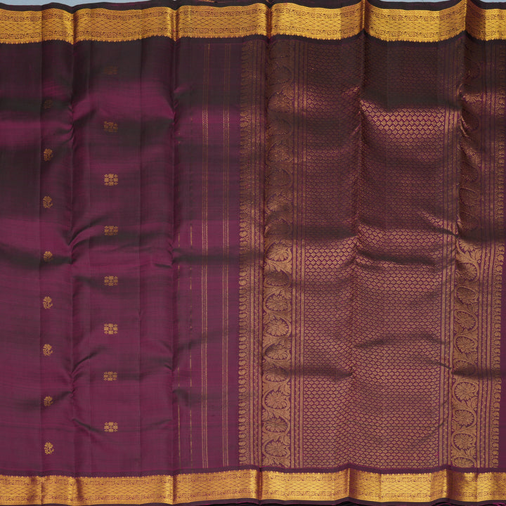 Hayagrivas Handloom Purple Kanjivaram Silk Saree KBF969I4-6