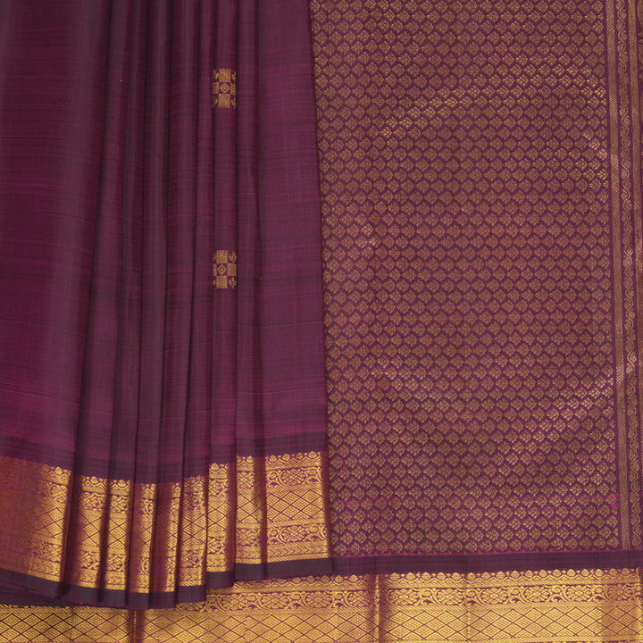 Hayagrivas Handloom Purple Kanjivaram Silk Saree KBF969I4-6