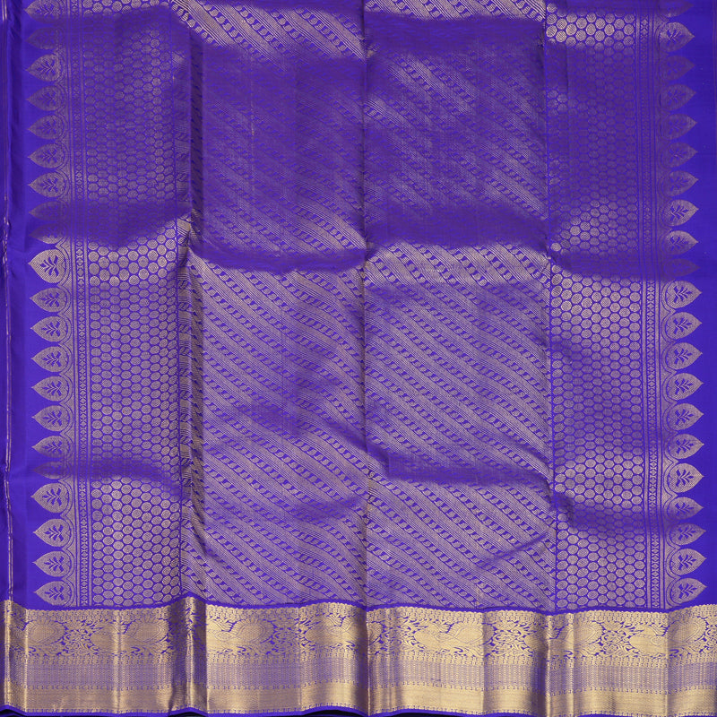 Hayagrivas Handloom MS Blue Kanjivaram Silk Saree KBF969I5-2