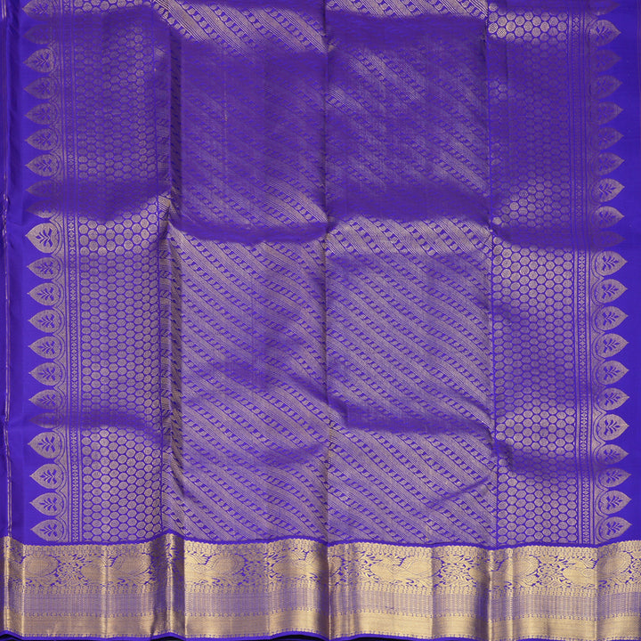 Hayagrivas Handloom MS Blue Kanjivaram Silk Saree KBF969I5-2