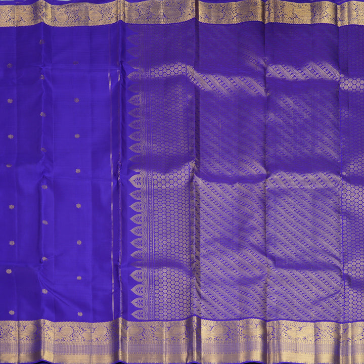 Hayagrivas Handloom MS Blue Kanjivaram Silk Saree KBF969I5-2