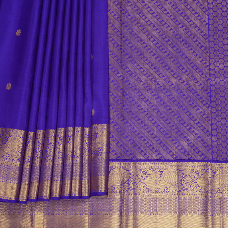 Hayagrivas Handloom MS Blue Kanjivaram Silk Saree KBF969I5-2