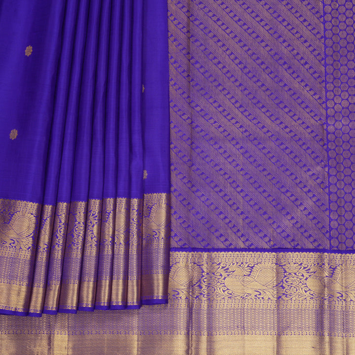 Hayagrivas Handloom MS Blue Kanjivaram Silk Saree KBF969I5-2