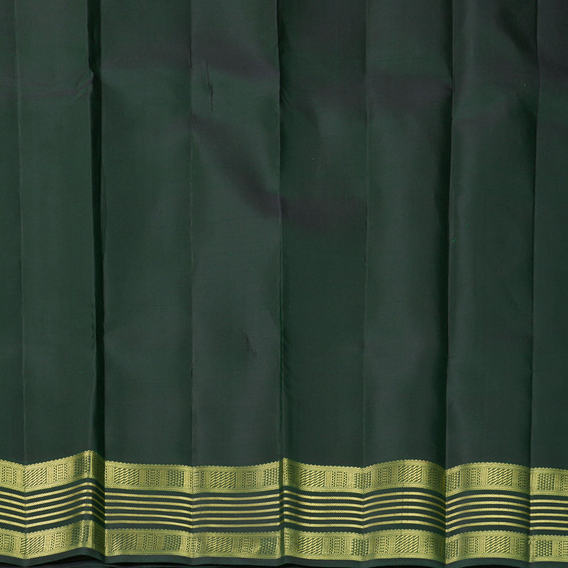 Hayagrivas Handloom Bottle Green Kanjivaram Silk Saree KBF969I6-1