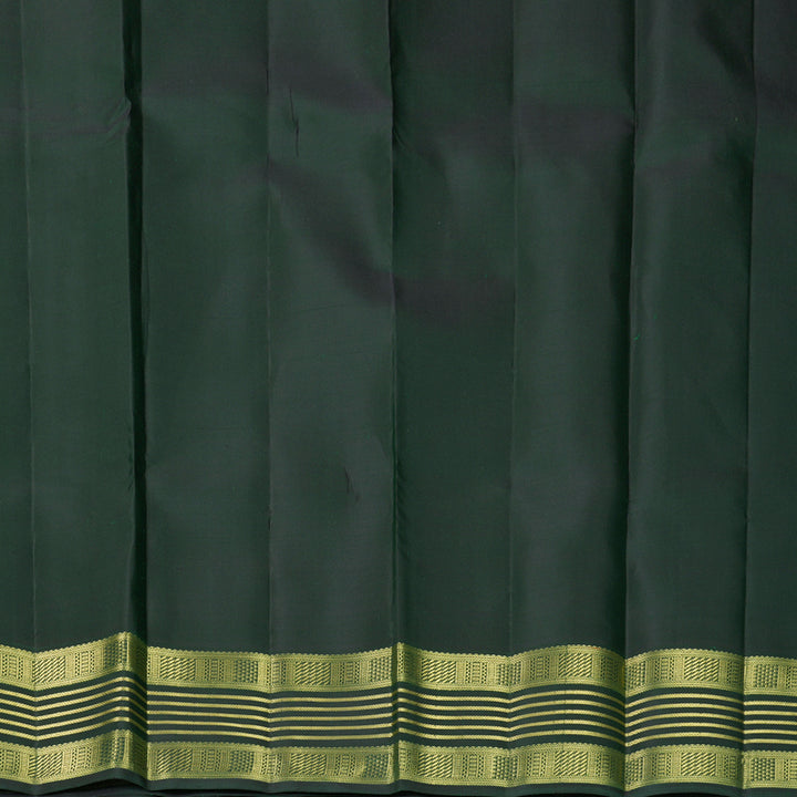 Hayagrivas Handloom Bottle Green Kanjivaram Silk Saree KBF969I6-1