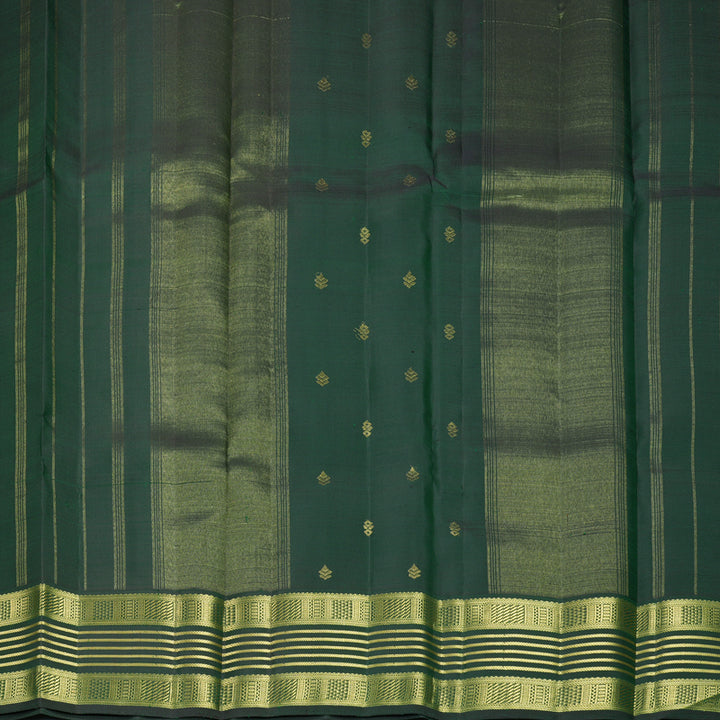 Hayagrivas Handloom Bottle Green Kanjivaram Silk Saree KBF969I6-1